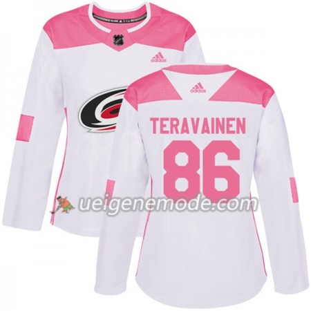 Dame Eishockey Carolina Hurricanes Trikot Teuvo Teravainen 86 Adidas 2017-2018 Weiß Pink Fashion Authentic